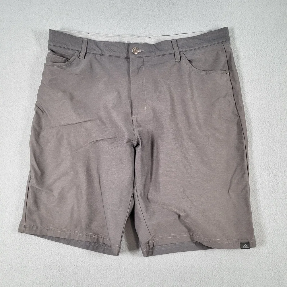 Adidas Golf Shorts‎ Men's 36 Gray Flat Front Performance Casual Athletic